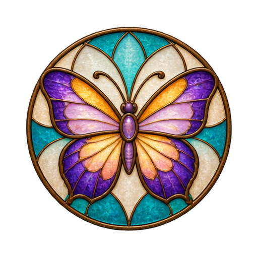 Butterfly stained-glass design from Tiny Glassworks