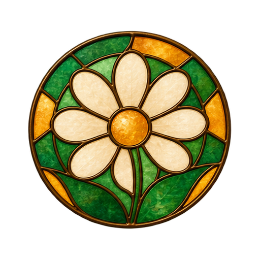 Daisy stained-glass design from Tiny Glassworks