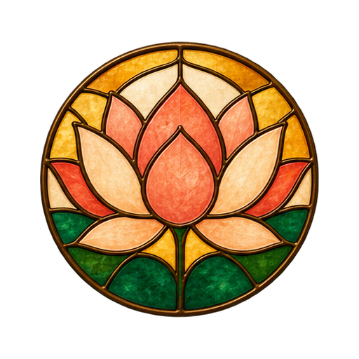 Lotus blossom stained-glass design from Tiny Glassworks